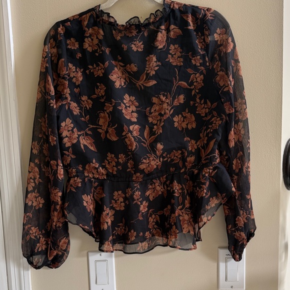 Vici Black and Brown Floral Blouse - Picture 6 of 8